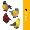 Banberry Designs Songbird Garden Figures - Cardinal, Bluebird, Goldfinch &