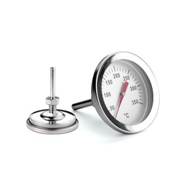 Weis Grill Thermometer up to 350 °C with Screw Bar Stainless Steel Silver, 15300, 55 mm