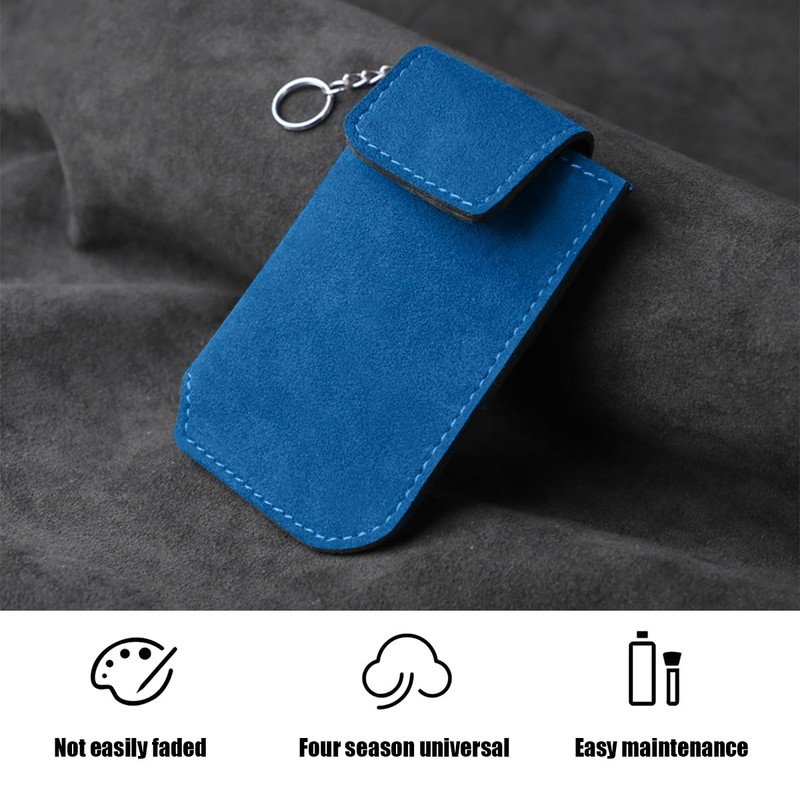 HZEL Car Key Case, Leather Vehicle Keybag Storage Holder with