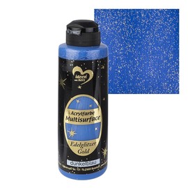 Ideen mit Herz Acrylic Paint Multisurface Fine Glitter Universal Water-based Paint with Elegant Shimmering Gold Glitter 180 ml (Dark Blue)