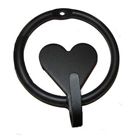 Heart & Ring Hook - Solid Wrought Iron Wall Hooks Amish Blacksmith Handcrafted in Lancaster Pennsylvania USA