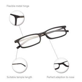 EYEGUARD Reading Glasses with Portable Case Slim Mini Pocket Readers for Women Men Eye Glasses