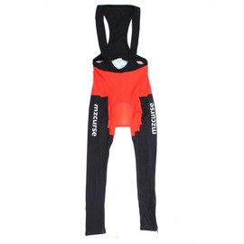 mzcurse Men's Long Bib Pants Bicycle Tights Braces Trousers 3D Padded (Red1, Large,Please Check The Size Chart)
