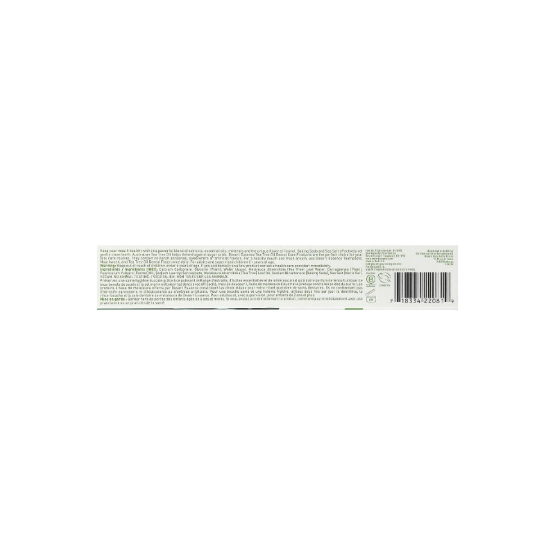 Tea Tree Oil Toothpaste, Fennel, 6.25 oz (176 g)