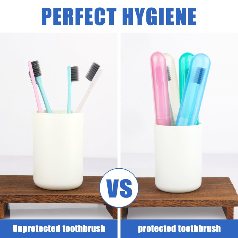 Hooqict 4 Pack Toothbrush Cases Travel Toothbrush Holder Portable Toothbrush