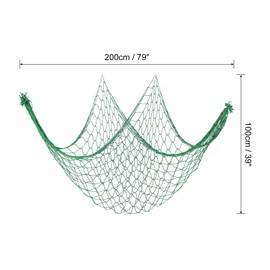 PATIKIL Fishing Net Decor, 80" x 40" Mediterranean Style Photographing Decoration Natural Fish Net Party Accessory for Home Bedroom, Green