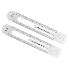 Kozelo Set of 2 Metric Rulers – [12 cm] Aluminium Scales on Both Sides Metal Bookmark Clip Ruler Silver for Measurement Drawing, 1 mm Minimum Scale