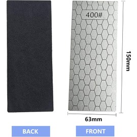 Diamond Sharpening Stone Set, 4 Pcs Diamond Lapping Plate Coarse/Medium/Fine Grit Sharpener, 400/600/1200/2500 Grit，Perfect Assistance Sharpener Angle Guide