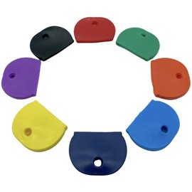 JAM2DAY Pack of 8 Large Key Cap Covers - Assorted Colours With Soft Rubber Feel