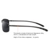 ZHILE Rectangular Polarized Sunglasses Al-Mg Alloy Temple Spring Hinge UV400