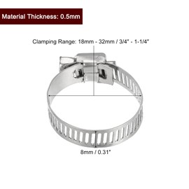 uxcell Worm Gear Hose Clamp, 12pcs 3/4" - 1 1/4" Adjustable Stainless Steel Hose Clamps Duct Clamp for Securing Hose, Pipe, Plumbing, Tube and Fuel Line