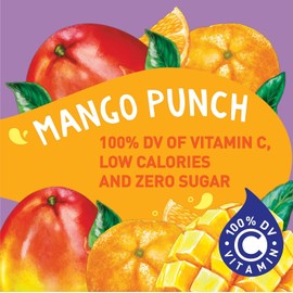 Tampico Singles To Go Drink Mix Packets, Mango Punch, Zero Sugar, Low Calorie, 100% DV of Vitamin C per Serving, Convenient, On-The-Go Water Enhancers, 6 Count (Pack - 6)