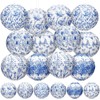 12 Pcs Blue and White Paper Lantern 8 Inch Chinoiserie