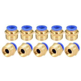 PC8-03 Push to Connect Fittings, 8mm Tube OD x 3/8” G Thread, Straight Pneumatic Quick Fitting Air Line Connector,One Touch Hose Connector,Pneumatic Air Straight Fitting 10Pcs