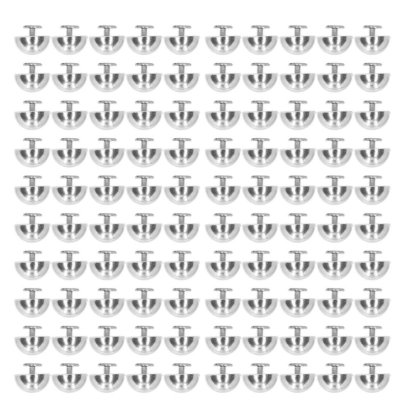 100 Set Round Head Stud 15mm Plated Alloy High Hardness