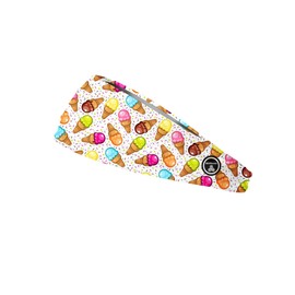 RAVEbandz! PRO Wide Stretch Non Slip Hair Bands– Moisture Wicking, Lightweight, Breathable Fabric Headbands – Unisex Designs for Everyone – for Sports, Workouts, Style (Ice Cream)