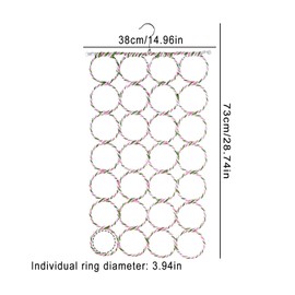 DBAILY Scarf Organizer, Multiple Purpose Scarves & Belts Organizer - 28 Ring Hanger, Foldable Shawl & Hijab Tie Organiser for Home & Bedroom