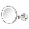 JERDON Lighted Wall-Mounted Makeup Mirror - Direct Wire Magnifying Mirror