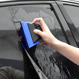YAZZT Blue Small Squeegee Window Tint Squeegee, Non-Slip Handle Rubber PPF Squeegee, Squeegee for Window Cleaning, Shower Glass Door, Car Window Squeegee for Windshield, Water Wipe Squeegee for Vinyl
