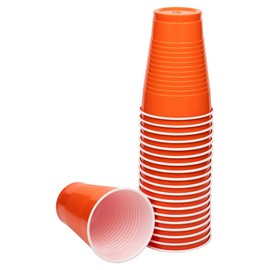JAM Paper Bulk Plastic Party Cups - 12 oz - Orange - 200 Glasses/Box