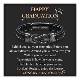 EYQV Graduation Gifts for Him, Leather Bracelet Graduation Gifts for Son Grandson Brother, Unique Graduation Presents for Graduates, Congratulations Gifts for Him