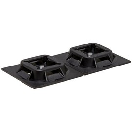 Panduit SGABM25-AT-C0 Super-Grip Adhesive Backed Cable Tie Mount, Pre-Installed Adhesive, Outdoors/High Temp, Weather Resistant Nylon 6.6, Acrylic Adhesive Mounting Method, Black (Pack of 100)