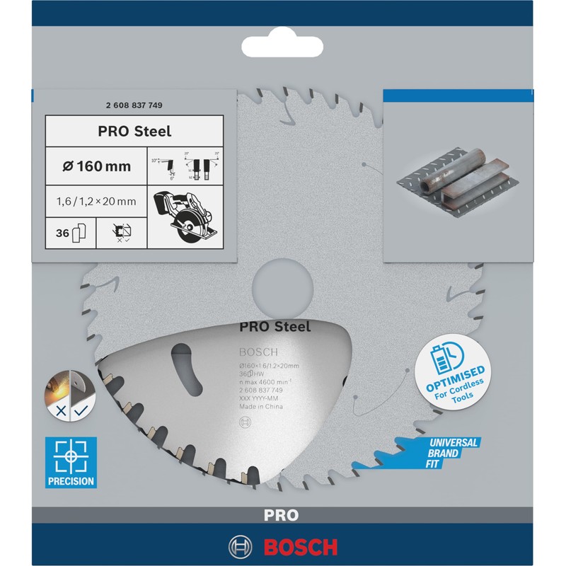 Bosch 1 x Pro Steel Circular Saw Blades for Cordless