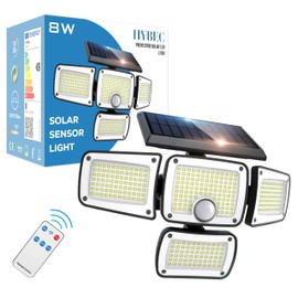 HYBEC - Solar Lamp with Motion Sensor, Motion Sensor Outdoor with Light Solar LED Spotlight Solar with Motion Sensor Outdoor Garden Solar Light with Motion Sensor Solar Lamp Motion Sensor (Pack of 1)