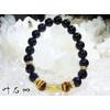 Gold Rutilated Quartz Tiger Eye Power Stone Bracelet, Men's [Natural