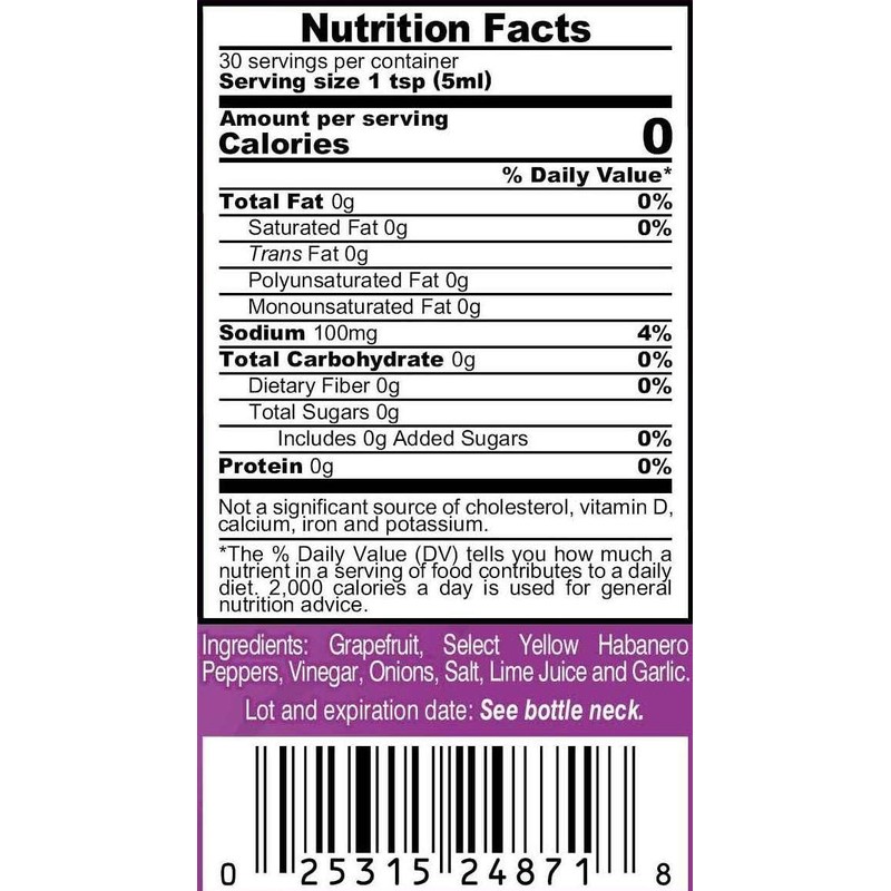 Marie Sharp’s Grapefruit Hot Habanero Pepper Sauce, 5 oz |