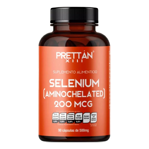 Selenio Aminoquelado 200 Mcg 90 Capsulas 500mg Prettan