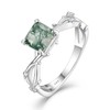 STARCHENIE Moss Agate Engagement Ring 925 Sterling Silver Twisted Infinity