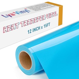 HTV Heat Transfer Vinyl - 12“ x 15FT Iron on Vinyl for Shirts, Fabric, HTV Vinyl for Cricut Machine - Easy to Cut & Weed for Heat Vinyl Design (Blue)