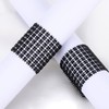 140Pack Black Diamond Rhinestone Napkin Ring Eight Rows Rhinestone Mesh