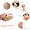 Dry Brush for Lymphatic Drainage Exfoliating Shower Bath Natural Wood