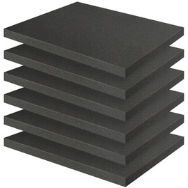 Storystore Polyurethane Foam Sheet, 6 Pcs Foam Inserts Black foam padding, Pick Apart Foam Inserts Pads for Cases Packing Padding, Toolbox, Camera Storage, Game Box (16 x 12 x 1in)