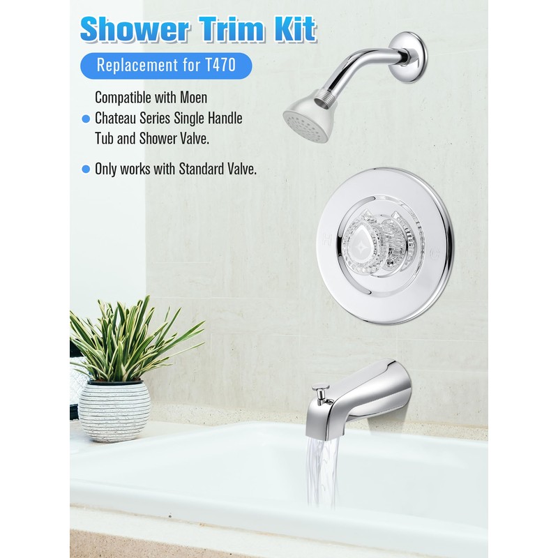 Avenuebool Tub and Shower Trim, Compatible with Moen Chateau T470