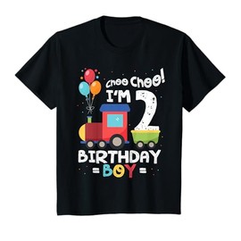 Kids Cool Choo I'm 2 Years Old Birthday Boy Cute Train Lover T-Shirt