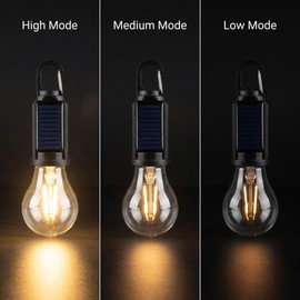 MODOAO 4-Pack Solar LED Camping Light, Rechargeable Outdoor Tent Lantern with Clip Hook, Emergency Light for Camping, Hiking, Home, Power Outages, Fishing & Gifts