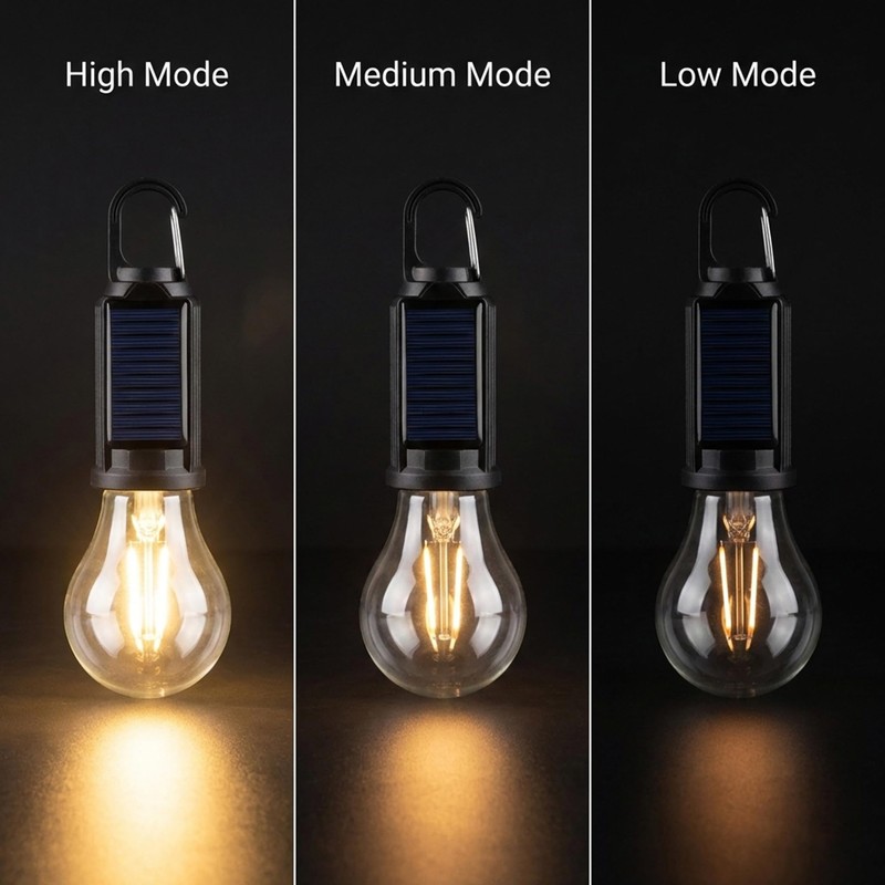 MODOAO 4-Pack Solar LED Camping Light, Rechargeable Outdoor Tent Lantern