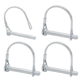 Bonsicoky 4 Pcs 1/4 x 2 Inch Wire Lock Pins, Heavy Duty Zinc Plated Pto Hitch Pin Arch Safety Coupler Pin Shaft Locking Pin for Farm Trailers Lawn Garden (6 x 50mm)