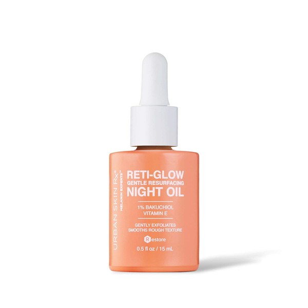 Urban Skin Rx Reti-Glow Gentle Resurfacing Night Oil | a Retinol-Alternative Lightweight Facial Oil for Resurfacing and Smoothing Skin with Bakuchiol and Vitamin E | 0.5 Oz