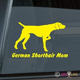 German Shorthaired Pointer Mom Sticker Vinyl Auto Window GSP dk Yellow 9.50" x 5.99"
