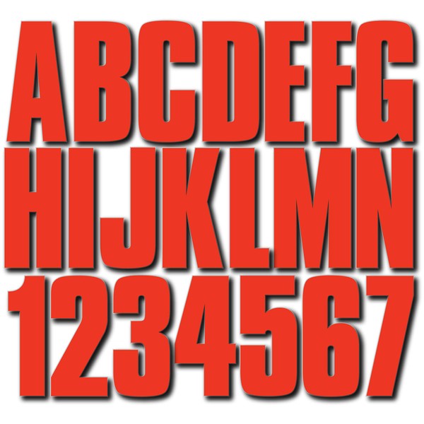Stiffie Uniline Lava Super Sticky 3" Alpha Numeric Registration Identification Numbers Stickers Decals for Sea-Doo Spark TRIXX, Inflatable Boats, Ribs, Hypalon/PVC, PWC and Boats.