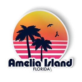 Squiddy Amelia Island Florida - Vinyl Sticker Decal for Phone, Laptop, Water Bottle (3" Wide)