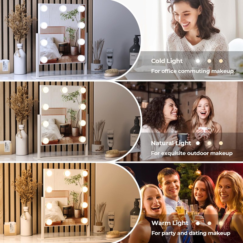 ZL ZELing Vanity Mirror with Lights,Makeup Mirror with Lights,Light up