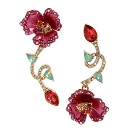 Betsey Johnson Floral Mismatch Earrings