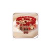 JWIGP 4Pcs Cherry Bracelet Set for Women, Red Beaded Pendant