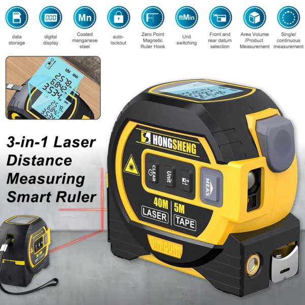 High Precision Laser Rangefinder 3 IN 1 Laser Tape Measure
