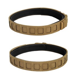 IDOGEAR SPORTS Tactical MOLLE Belt Quick Release Rigger Belt 1.5”/2” Inner & Outer Combat Heavy Duty Belt(coyote brown,Medium(34"-38"))